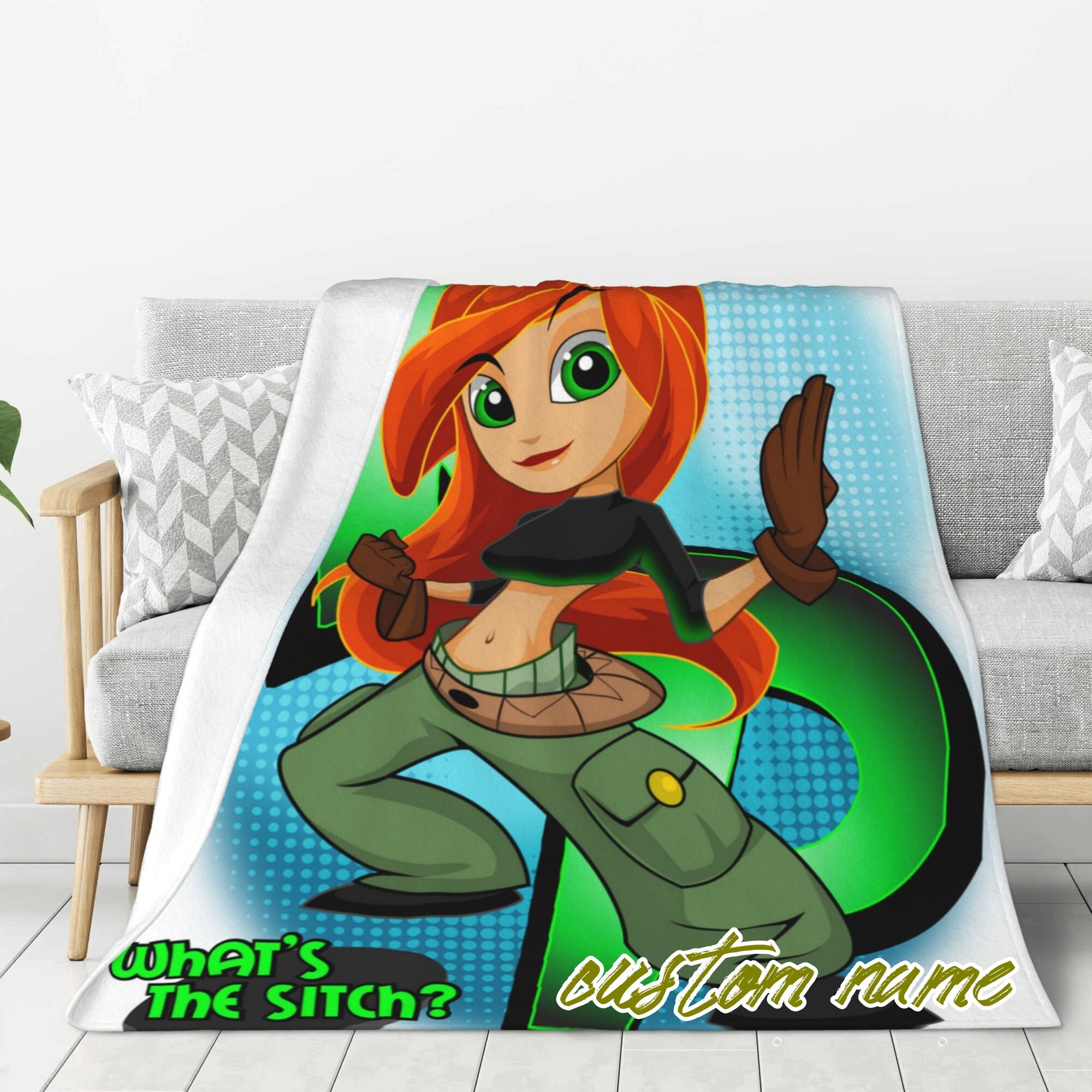 Disney Kim Possible Custom Name Blanket, Printed Soft Flannel Fleece