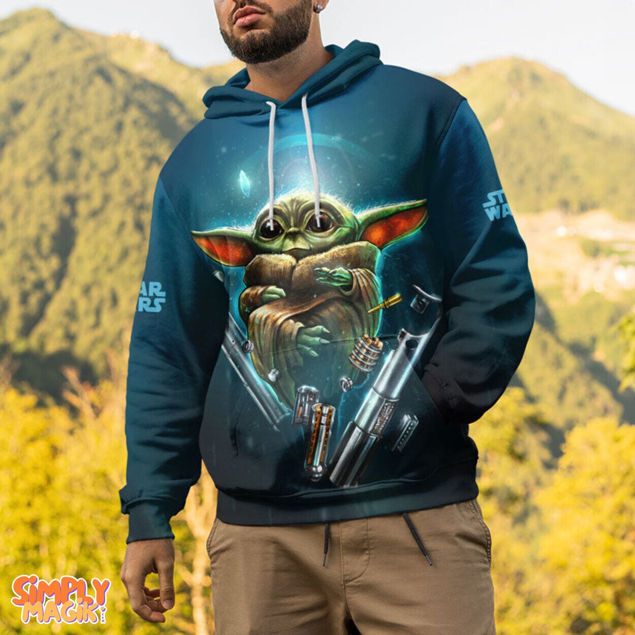 Dynamic Duo Baby Yoda And Mandalorian Star Wars Fan Gift Hoodie