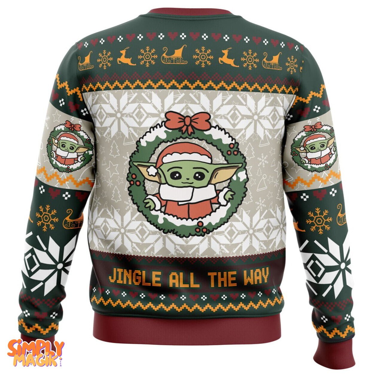 Jingle with Mandalorian in Star Wars Christmas Sweater Simply Magik