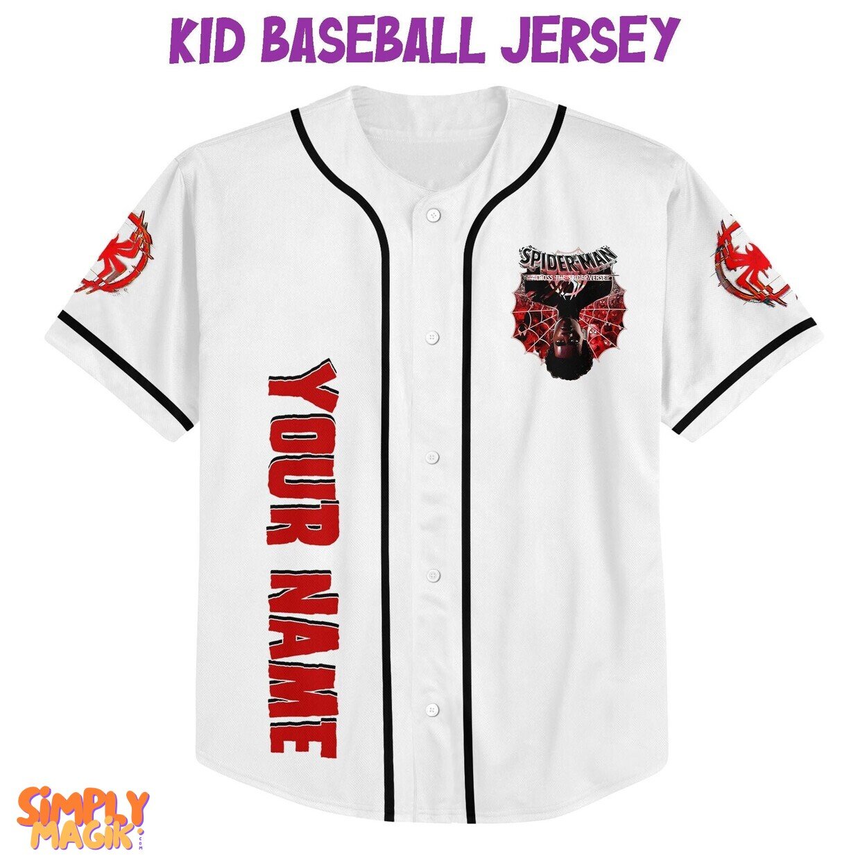 Spider Man Across Spider Verse Red Style Kids Youth Adult Disney